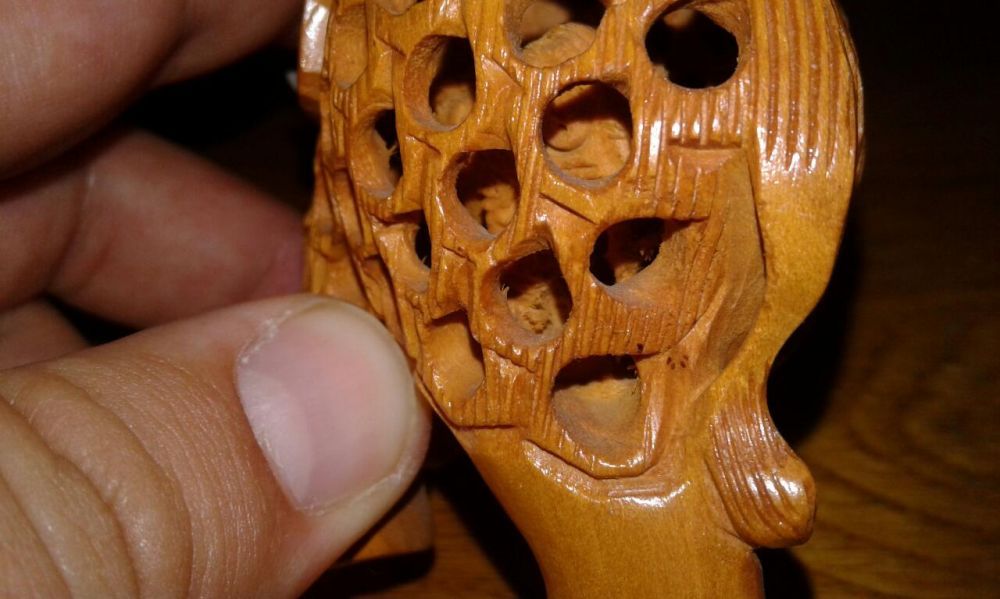 Sculptura indiana elefant in elefant din lemn