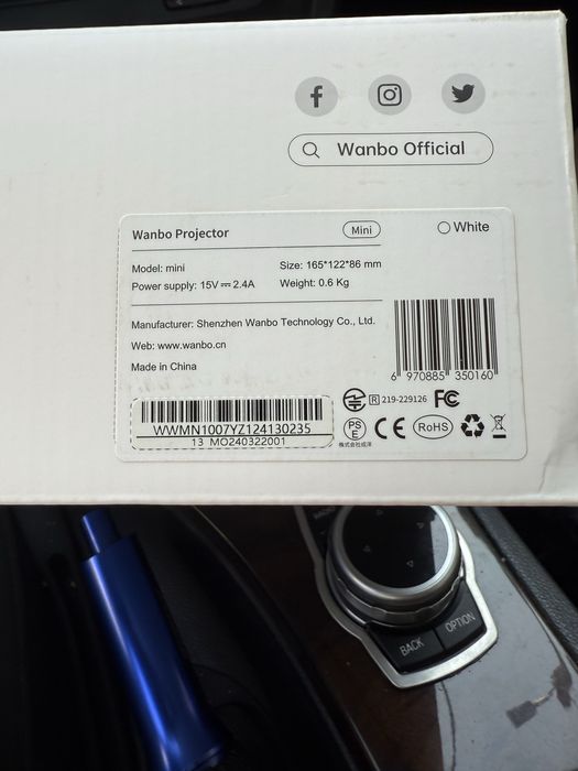 Videoproiector Portabil Wanbo Mini HD, 250 Lumeni, 720p,alb