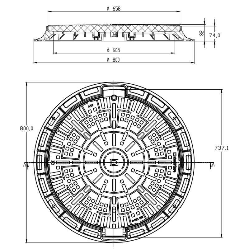 Капак за шахта А15  кръгъл или квадратен
