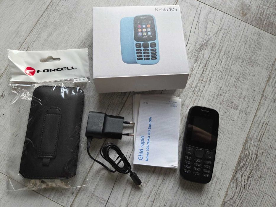 Nokia 105 nou (telefon cu butoane) cu husa