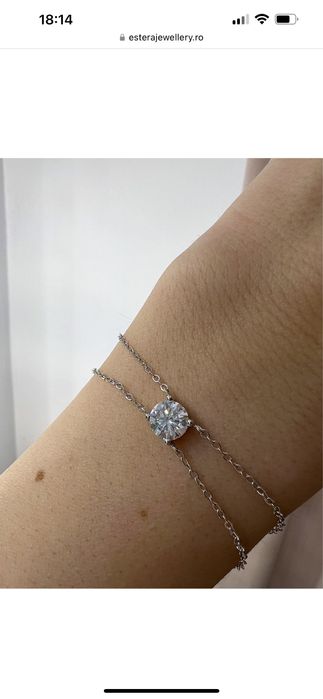 Bratara solitaire cu moissanite 1 carat