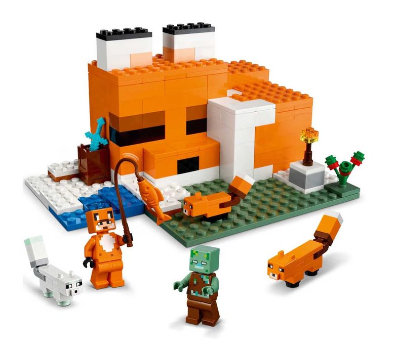 LEGO® Minecraft - Лисичето леговище 21178, 193 части , Лего майнкрафт