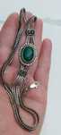 Splendid colier masiv argint cu onix verde