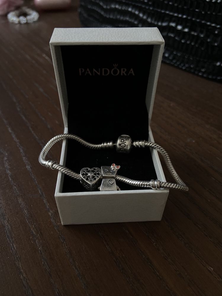Bratara Pandora cu 2 charmuri