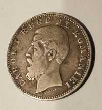 Moneda 1 leu 1884 Carol I Necuratata argint rara