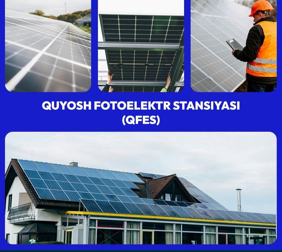 Quyosh panel oʻrnatib berish xizmati 50kw ongrid/Установка солнечных