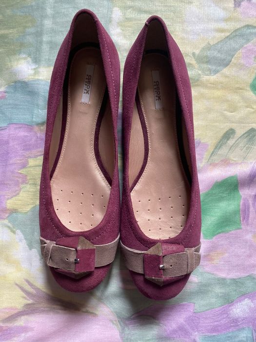 Balerini Geox, noi, piele intoarsa, 37,5