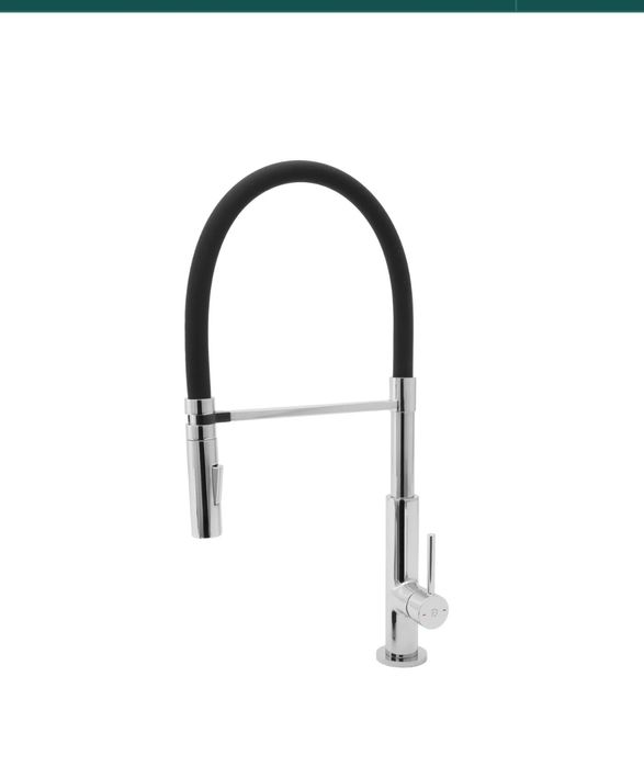 Baterie bucatarie cu spalator cu pipa elastica, crom