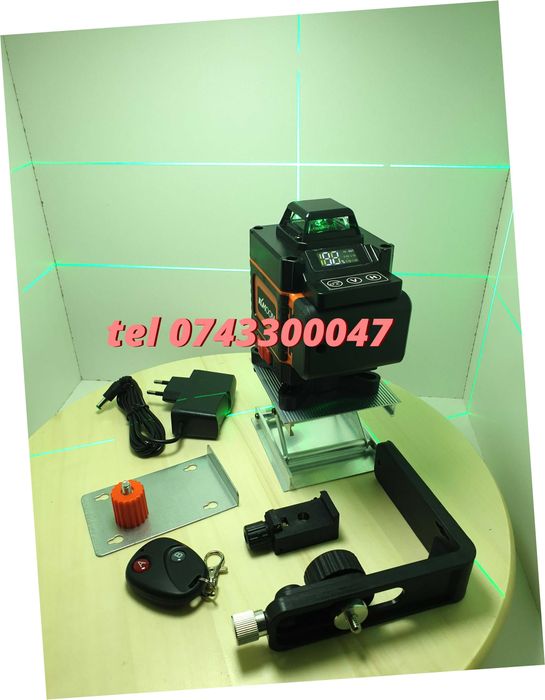 Nivela Laser 4d  16 Linii Verzi  Telecomanda Suport