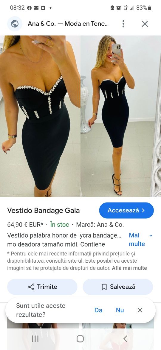 Vand rochie eleganta de ocazie de nunta bandage midi L