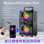 Bluetooth 5.0 тонколона стерео FM,USB,LED цветни светлини,дистанционно