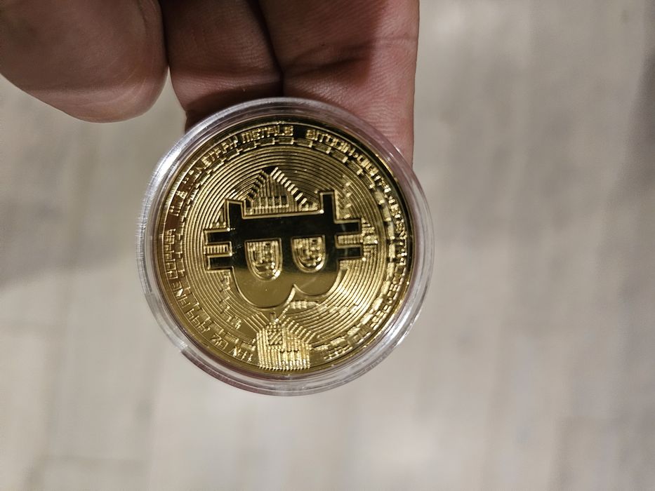Moneda comemorativa BTC Bitcoin Aurie / Argintie