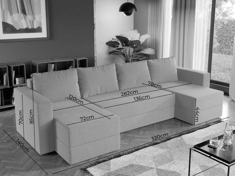 Coltar U Extensibil cu lada Alfa gri inchis - Transport Gratuit