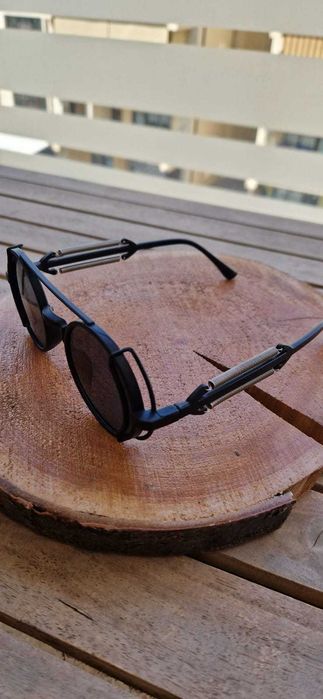 Ochelari de Soare Retro Steampunk – Unisex – Negru Mat