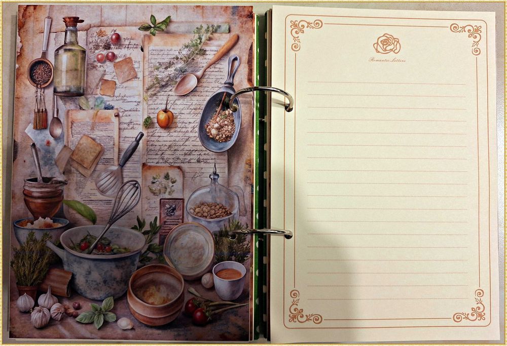 Тефтер за рецепти "Прибори" в зелено