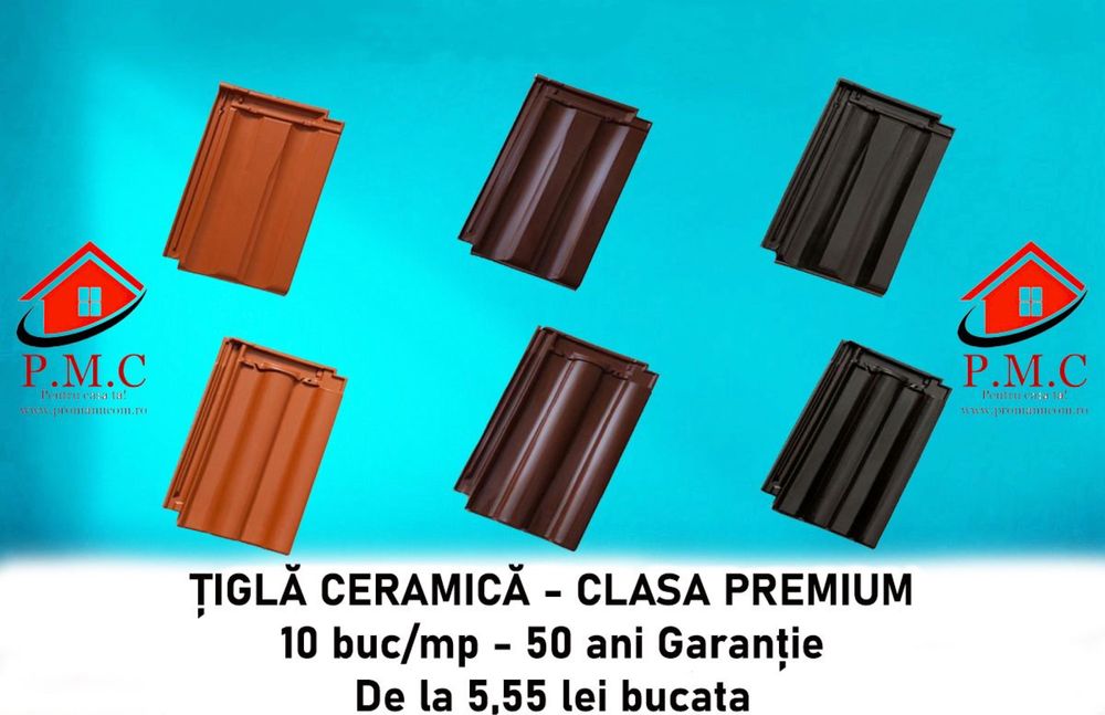 Tigla Ceramica  10 buc/ mp  50 Ani Garantie