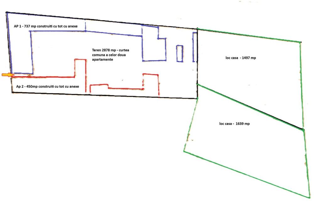 Teren 6000 mp  cu 2 case, Faget