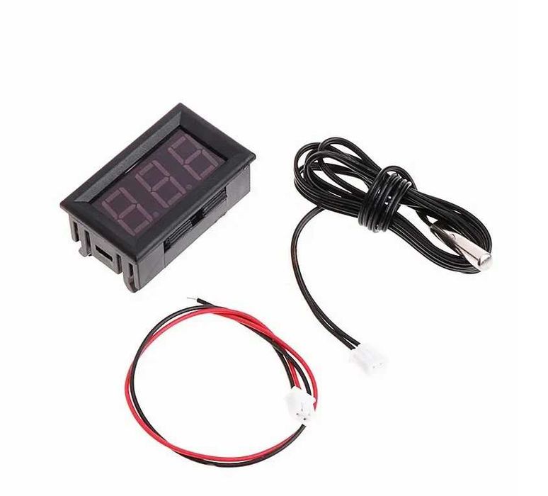 Termometru Digital de panou cu fir si sonda DC12 V Verde/Albastru/Rosu