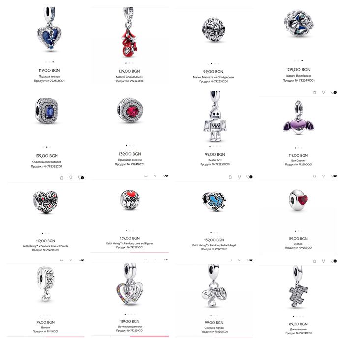 Талисмани Пандора Pandora Нови колекции модели 2025