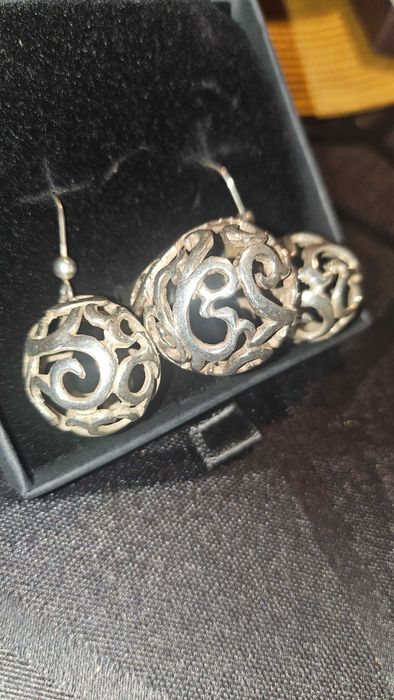 Сребърен масивен комплект 925 ръчна изработка