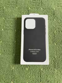 Iphone 15  PRO MAX leather case orig - husa piele
