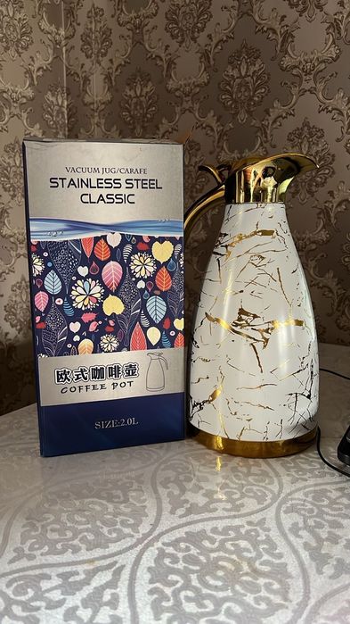Термос / кофейник из нержавеющей стали, 2 литра — новый