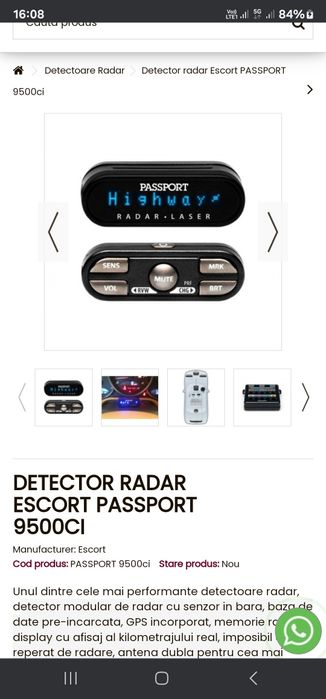 Detector RADAR ESCORT 9500CI