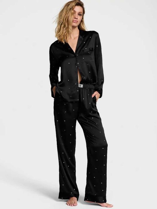 Pijama satinata cu strasuri Victoria,s Secret originala