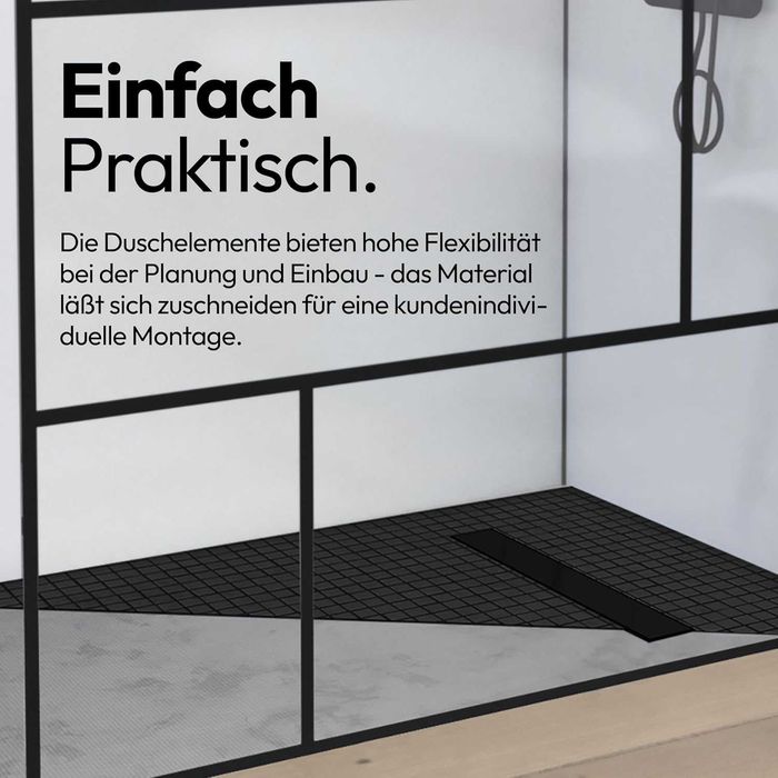 Panou de duș Marwell  cu jgheab de scurgere integrat