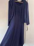 Rochie bleumarin cu sacou pana in talie
