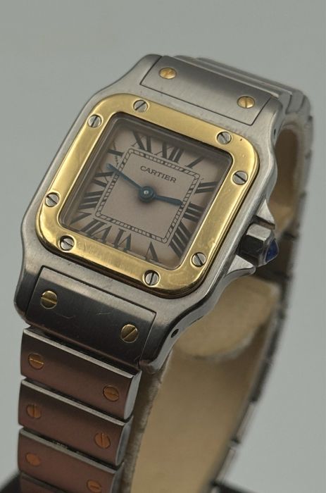 Cartier Santos Galbe Lady Quarz 24 mm Aur otel