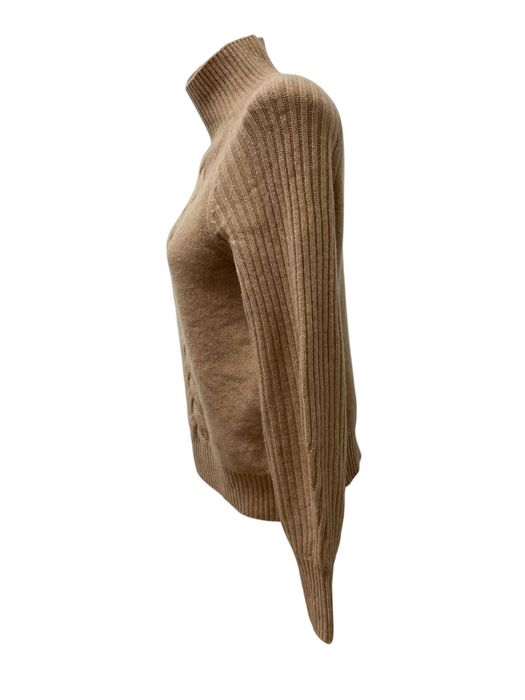 C&A размер S / M дамски кашмирен пуловер 100% КАШМИР кафяв Столче яка