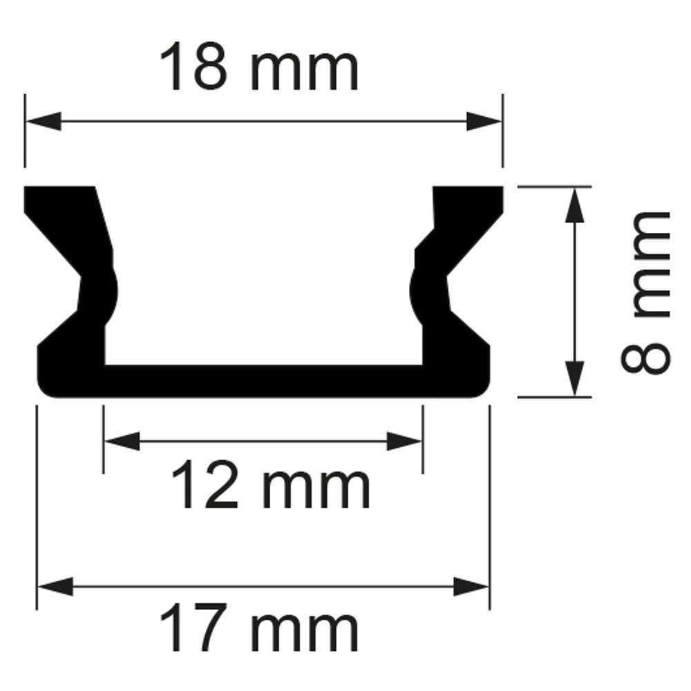 Скоба за захващане на 17x12мм алуминиев LED профил 12бр.