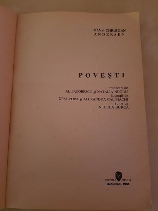 Vol.”Povesti” de Hans Christian Andersen