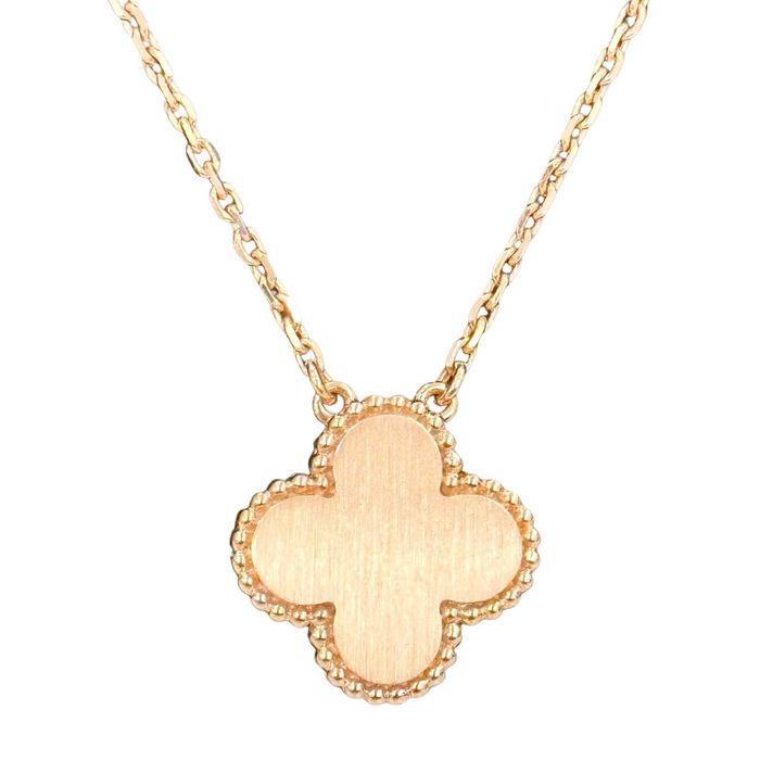 Van Cleef & Arpels VCA Gold Cream Mother of Pearl Diamond Clover Колие