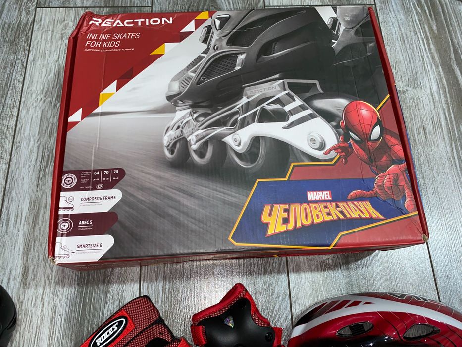 Роликовые коньки, Ролики детские человек паук, Spider man Marvel ориг