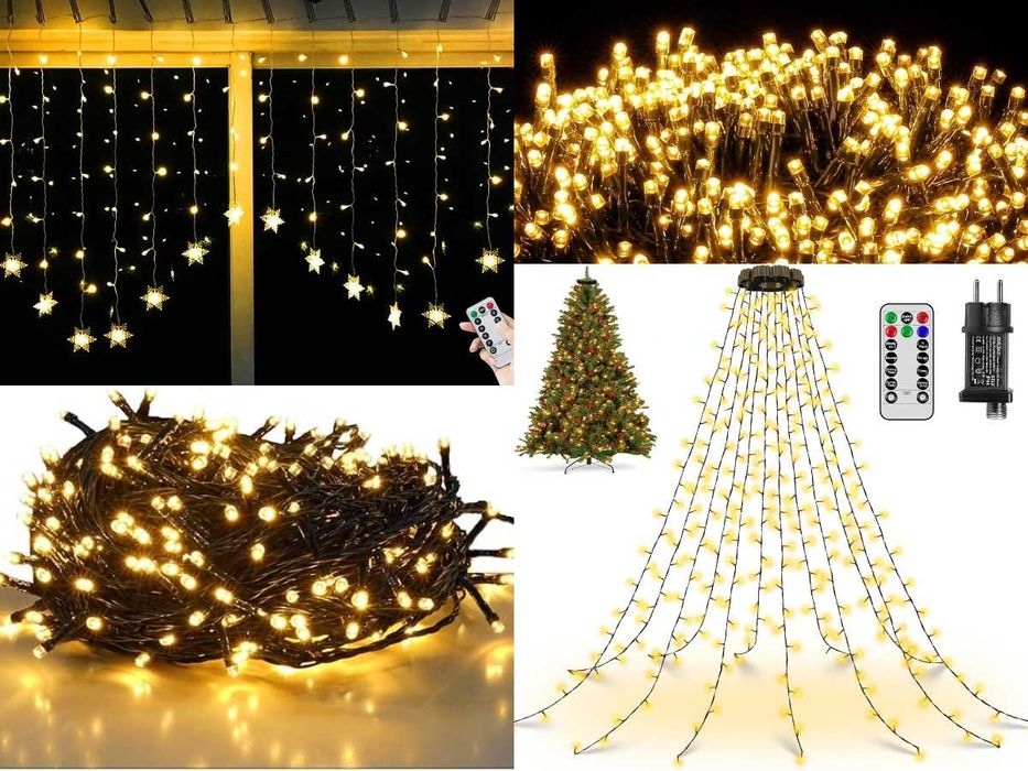 LED коледни лампички, завеси, различни модели - лот 3