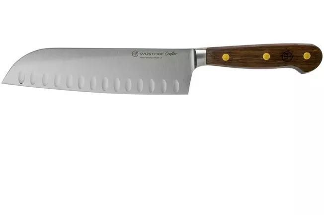 Cutit Santoku WUSTHOF Crafter, 17cm, otel, maro hard