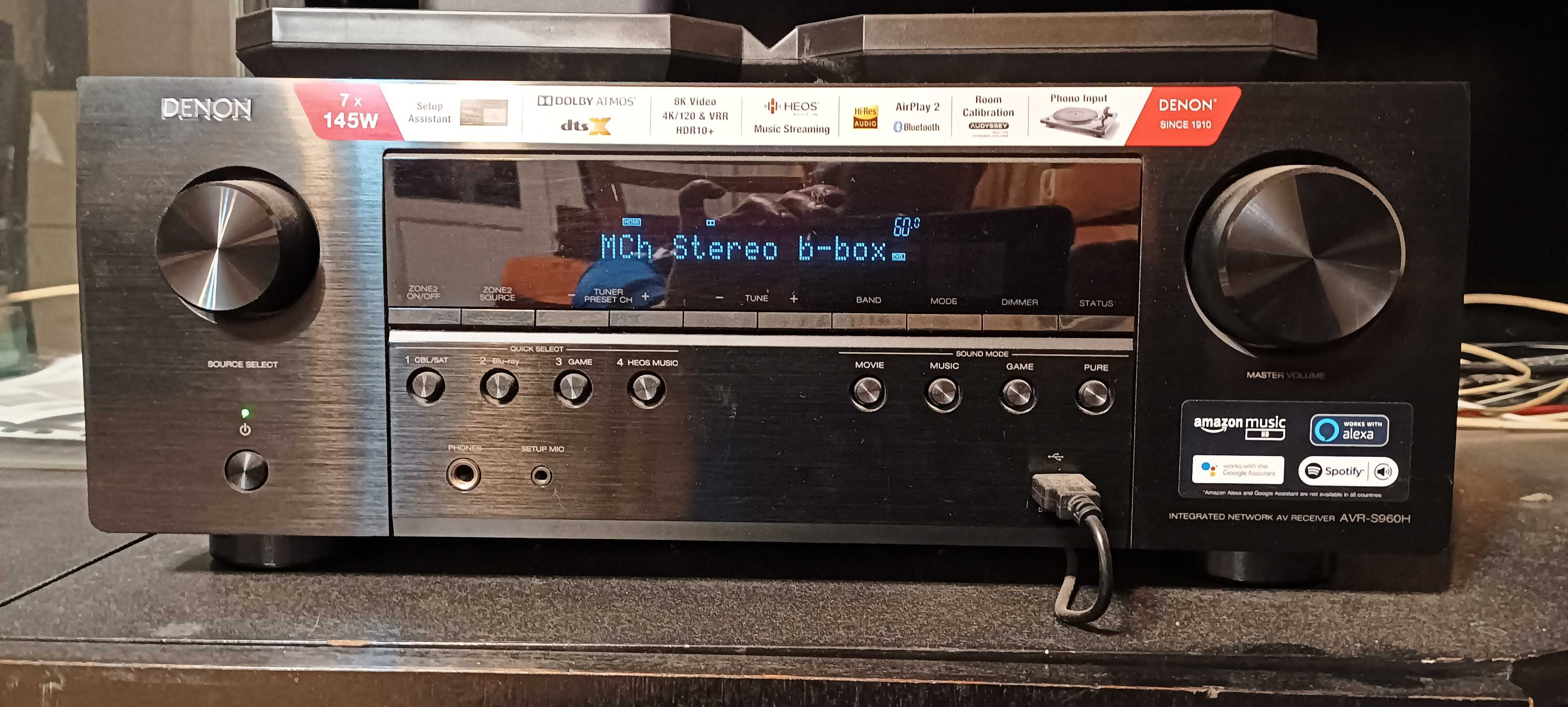 Рeсийвър Denon AVR-S960H с 4 колонки Mission M70