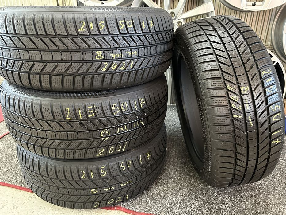 8 броя Зимни Гуми 215/50/17 Continental и Firestone