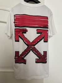 Tricou alb Off White red marker, marimea M