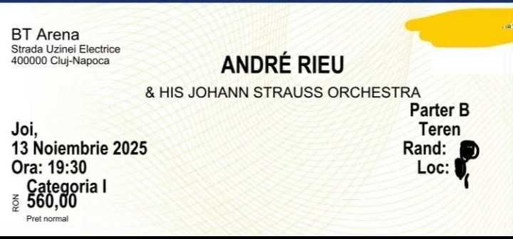 Vand 4 bilete La Concertul Andre Rieu Cluj Napoca