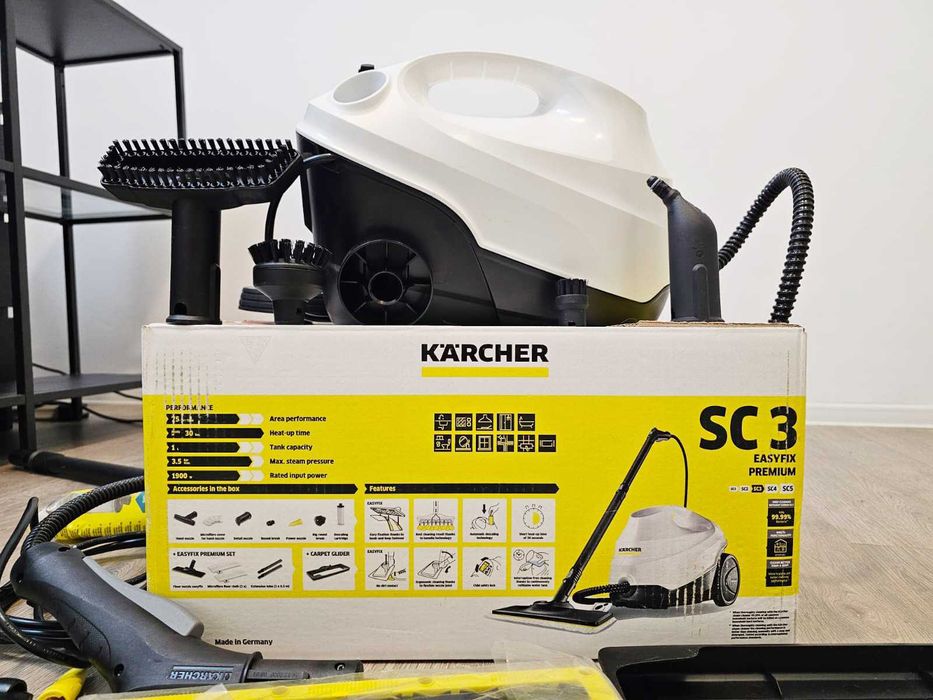 (NOU) Curățător cu aburi-Kärcher SC3 EasyFix -Elimină 99% din bacterii