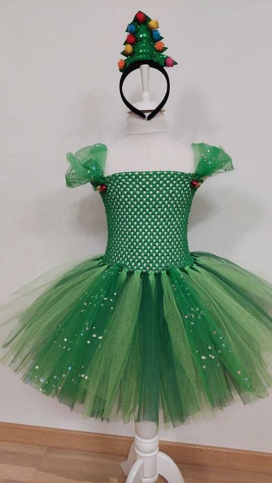 Rochita TUTU brad bradut verde serbare iarna Craciun