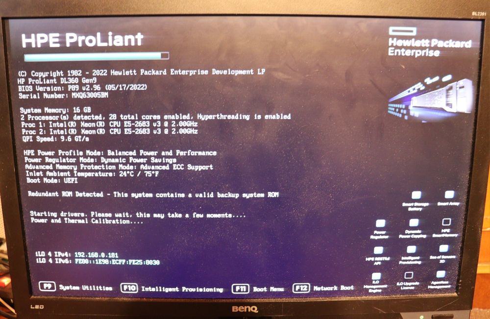 Server HPE DL360 G9 28 Cores 2 x E5-2683 V3 16Gb DDR4 P440AR 1000W