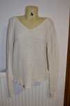 Bluza albă tricotata, pulover dama, marimea L-XL, bust 100 cm.