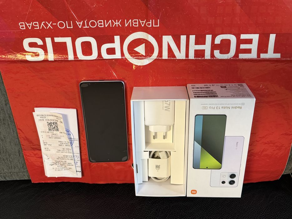 КАТО НОВ 256GB Redmi Note 13 Pro Гаранция Technopolis 2026г. Purple