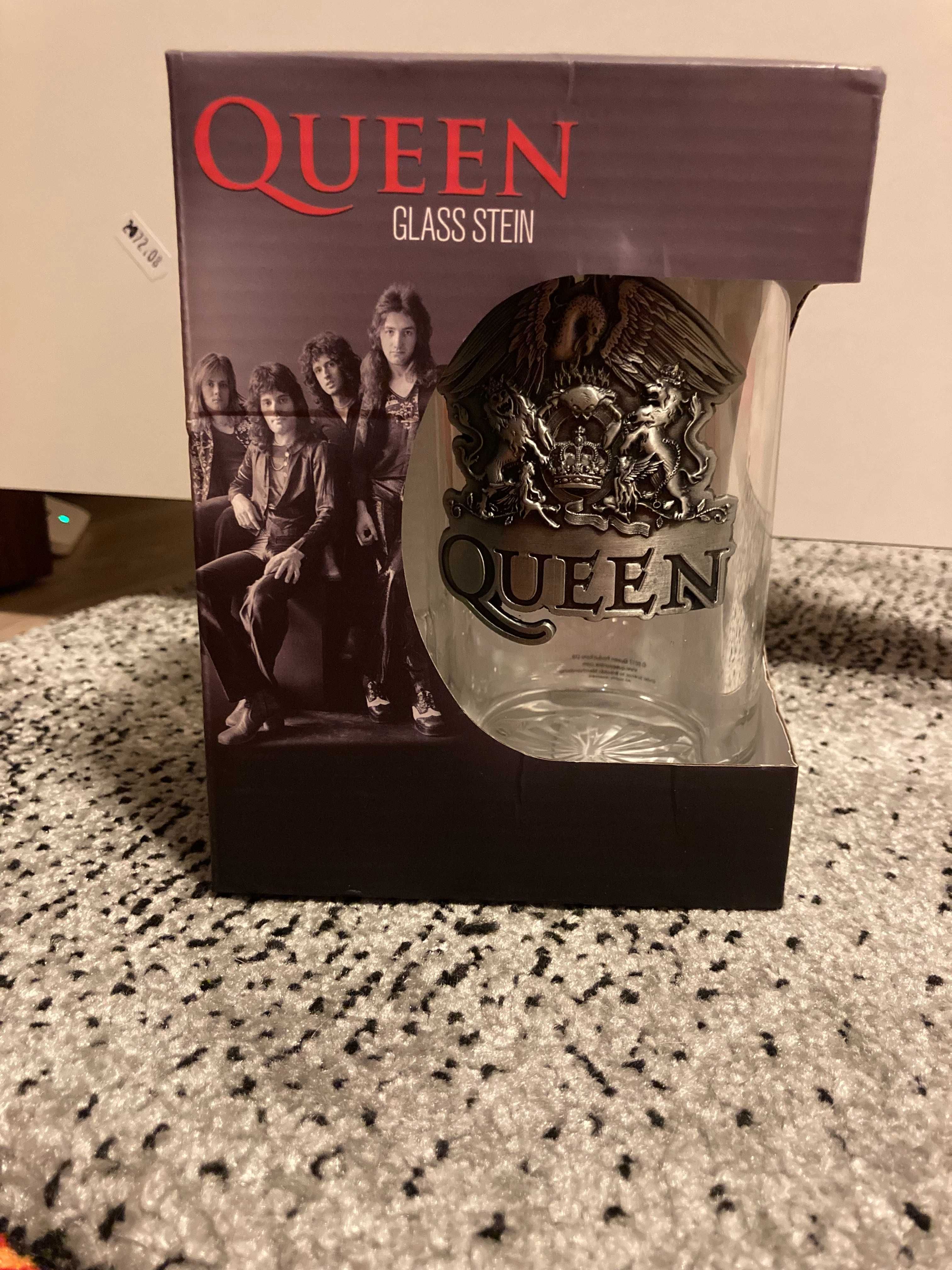 Cana (halba) din sticla, cu emblema Queen - produs oficial
