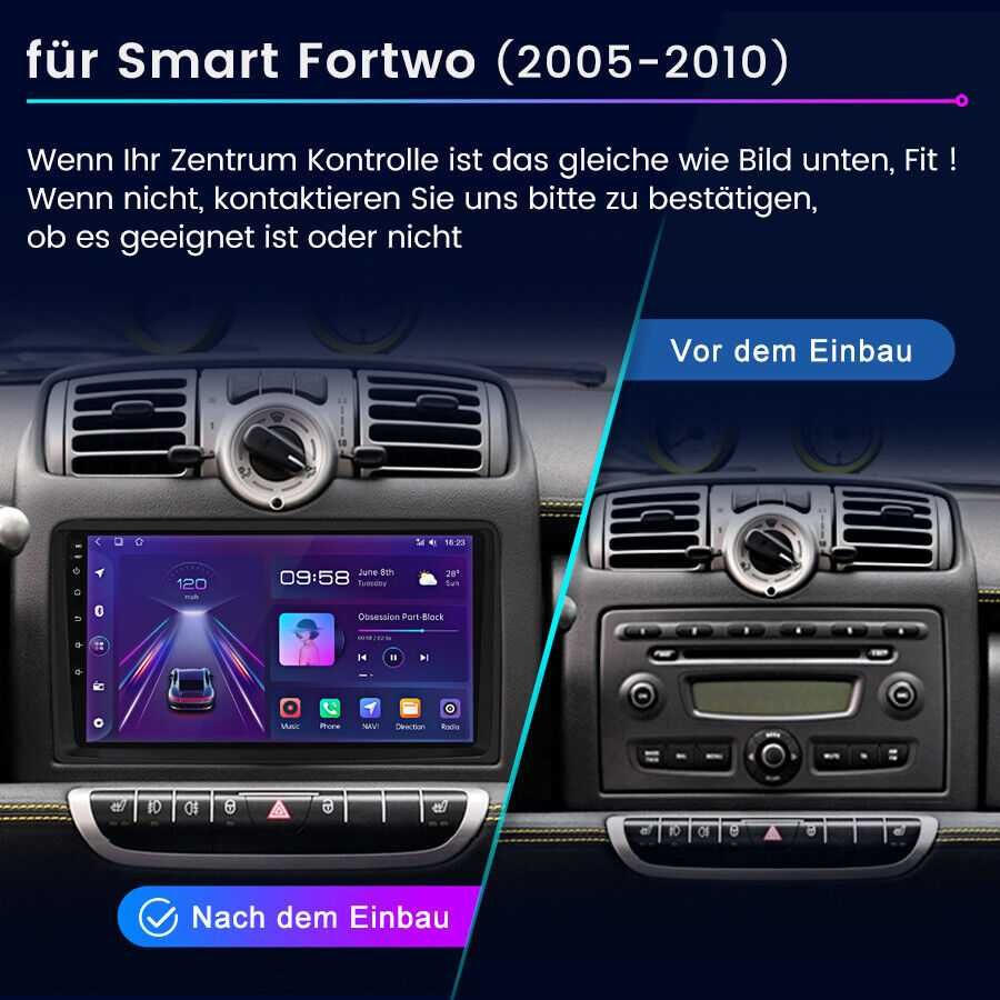 Мултимедия за Mercedes Benz Smart Навигация Smart с Android двоен дин