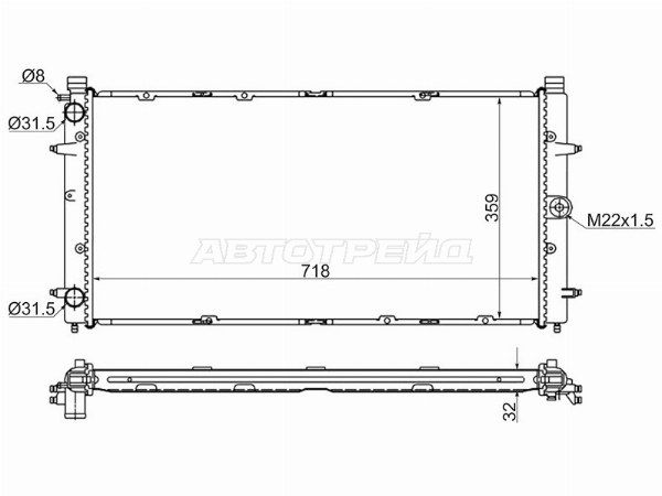 Радиатор охлаждения двигателя  Volkswagen Caravelle